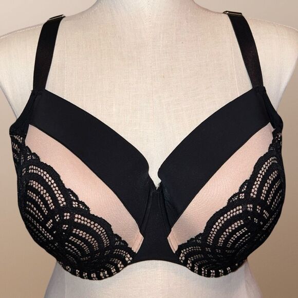 Full Figure Thirdlove Deco Lace Demi Bra Size 40F 40DDD - Picture 2 of 6